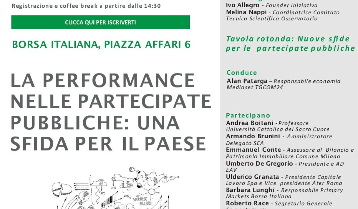 LA PERFORMANCE NELLE PARTECIPATE PUBBLICHE: UNA SFIDA PER IL PAESE